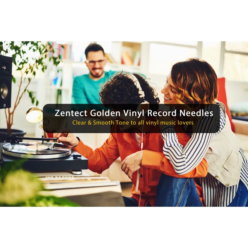 Vinyl Record Player Needles - Zentect Upgraded Golden Record Needle