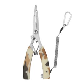 Fishing Pliers Scissors Multi-Functional Fishing Lip Grippers Fishing Tackle Lip Grip Grabber Clamps with Hook Remover Bag and Lanyard - Grey, Pack of 1