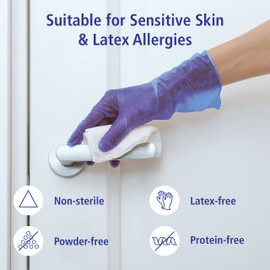 Meditrade BlueGen, Blue Vinyl Examinaiton Gloves, Large, N/S, P/F, x100