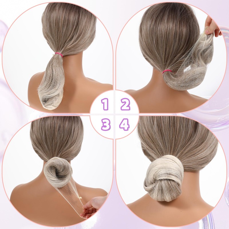 Piriuuo Pack of 30 Hair Nets Bun Invisible Hair Nets