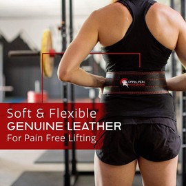 Dark Iron Fitness Dip Belt – Padded Leather Weight Lifting Belts XL 41-49in