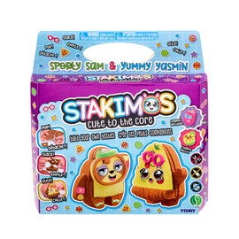 TOMY Stakimos Sporty Sam and Yummy Yasmin | Kids Craft Set to Build Your Own Adorable 3D Characters from Recycled Polyester Craft Foam | No Glue or Cutting Needed | Craft Kits for Kids Ages 6+ Years
