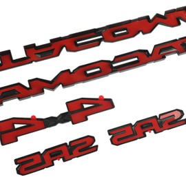 Blackout Emblem Overlays 6Pcs Compatible with Tacoma 2024 2025 ABS Plastic Badge Emblems Overlay 250620 with Strong Adhesive Matte Black