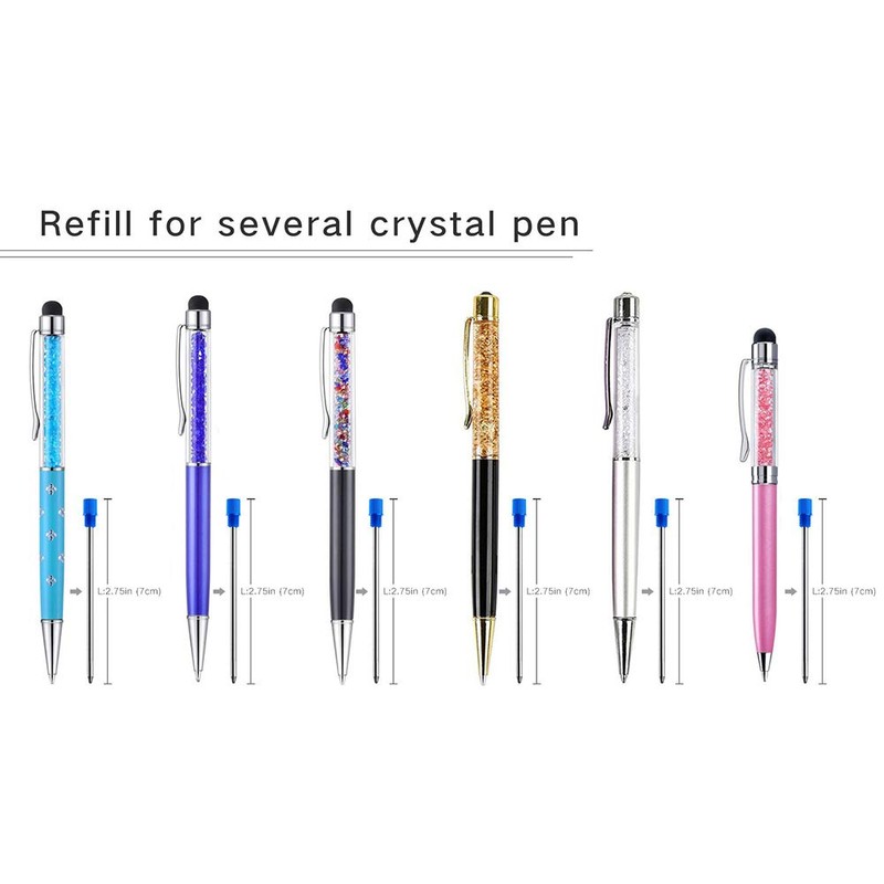 Touch Futu 10x Black/Blue Ink Refill 70mm/7cm Ballpoint Replacement for