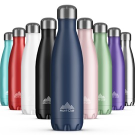 Mont-Clair Stainless Steel Water Bottle, Vacuum Insulated + BPA Free, 12h Hot & 24h Cold Drinks Bottle, Metal Water Bottle 1L Leakproof, Ideal for Adult, Kids, Running - Dark Blue