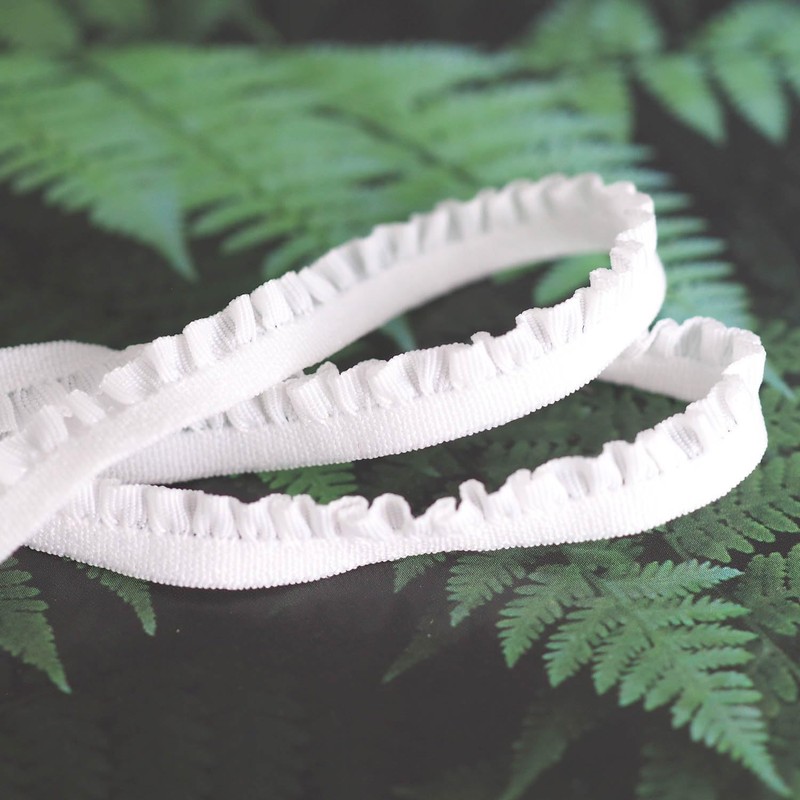 sempiterno Extra Narrow Ruffle Lace, Elastic Lace, Length 32.8 ft