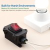 GKEEMARS Inline Cord Waterproof Switch with Red Light Rocker Button,