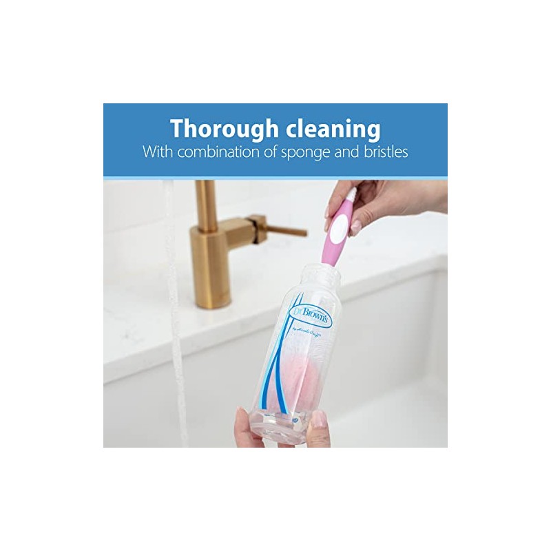 Dr. Brown's Reusable Sponge Baby Bottle Cleaning Brush with Suction