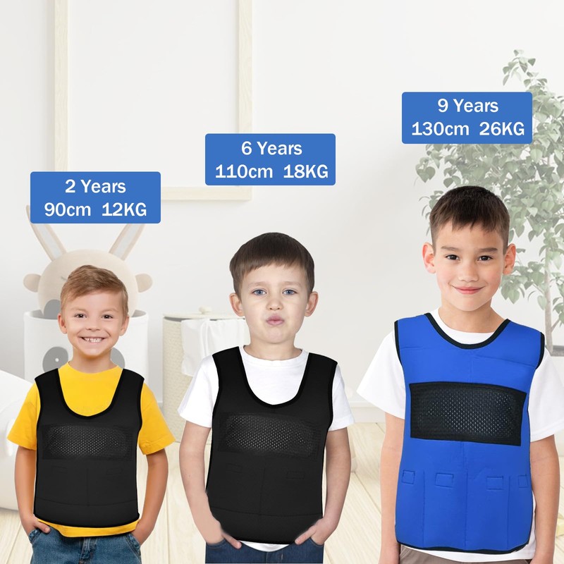 Weighted Vest for Kids (Small, Ages 4 to 7) Compression