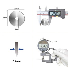 Rotary Cutter Blades 28mm by KISSWILL - Fits Fiskars 28mm Rotary Cutter Replacement, Sharp and Durable (28MM)