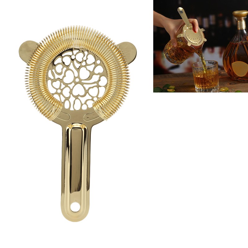 Cocktail Strainer Stainless Steel Gorgeous Glossy Bartending Ice Strainer for