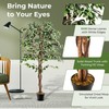 SlickBlue Tall Artificial Ficus Tree Indoor Faux Plant with 1008