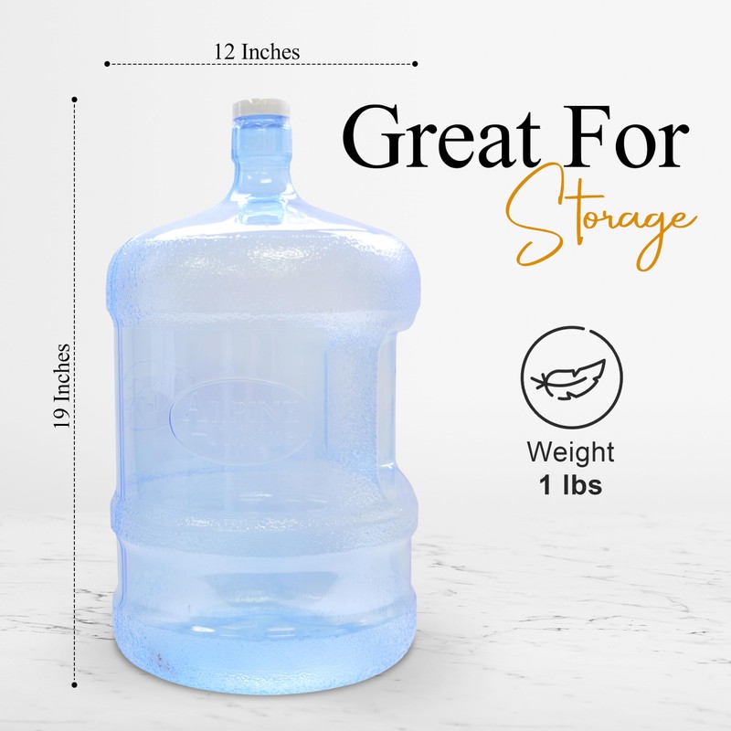 Alpine Cuisine Plastic 5 Gallon Water Bottle with Cap PVC
