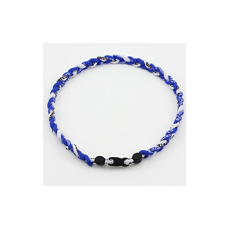 20" Ionic Titanium Baseball Braided Necklace Sports Softball Royal Blue