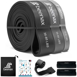 Beenax Resistance Bands Pull Up Assist Bands Set - Thick, Heavy Different Levels Workout Exercise Bands for CrossFit, Powerlifting, Muscle and Strength Training, Stretching, Mobility, Yoga - Men Women