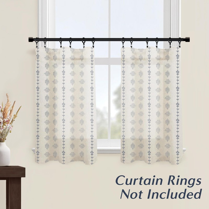 French Country Curtains for Kitchen,Sheer Linen Nautical Geometric Aztec Western