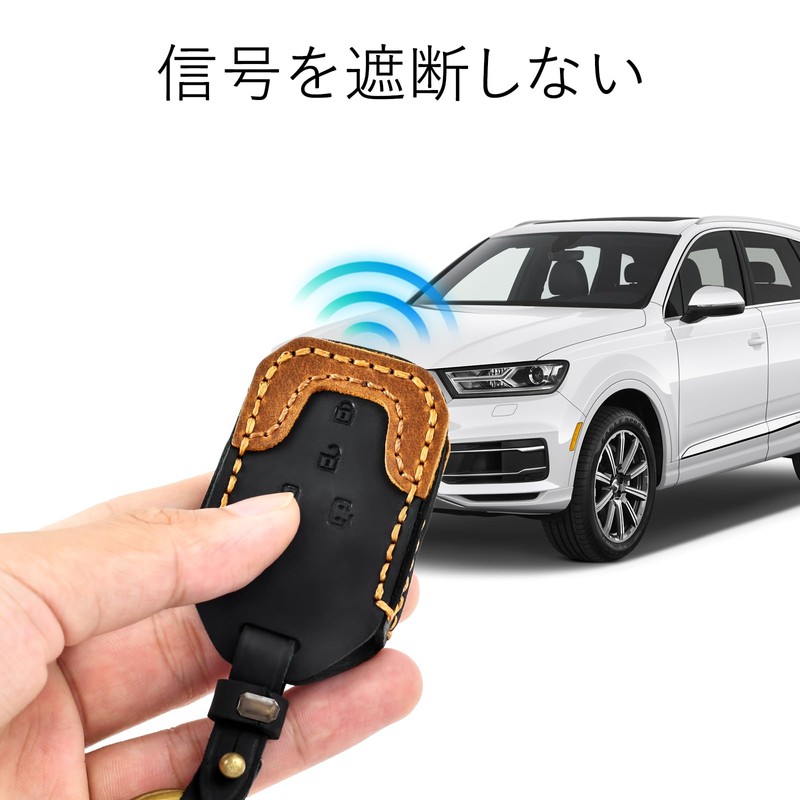 [OFFCURVE] ホンダ専用キーケース 本革製 4ボタン キーフォブ装備 絶妙なハンドステッチ 滑り止め・防汚・耐傷のカーキーケース