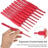 9Pcs Premium Ergonomic Crochet Hooks Set with Soft Grip Handles