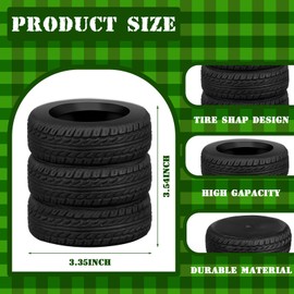 Tenceur 8 Pcs Tire Shaped Pen Holder Desk Decor for Men Tire Shaped Planter Holder Funny Pencil Holder for Office Desk Accessories School Christmas Gift