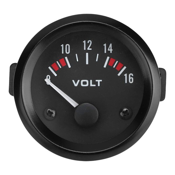 Voltage Gauge, 12V Voltmeter 52mm/2in Voltage Meter Gauge 8-16V BX100007