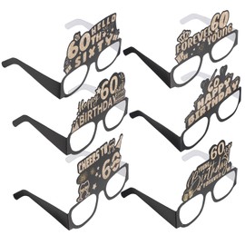 DOITOOL 12 Pcs Birthday Party Glasses, Fun Glasses, 60th Birthday Accessories, Birthday Eyewear, Party Goods, Mask, Birthday Glasses Frame, Cosplay Glasses, Paper