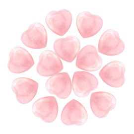 UICCVOKK 10 Pcs Rose Quartz, Rose Quartz Crystals, Heart of Stone,Healing Crystals, Worry Stones, Gemstones,Energy Balancing Pocket Meditation Gem Stones for Women Pink Gifts