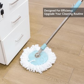 DILUSILK Mop Head for 360 Rotating Round Magic Mop, 2 Pack Universal Spin Mop Replacement Head Refill,Microfibre, White