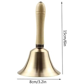 TUTOOLS Classroom Bell Brass Hand Bell Service Bell Bell with Handle Loud Hand Bell Hand Call Bell Handheld Bell Teacher Bell Servant Bell Loud Bell Elderly Shame Bell