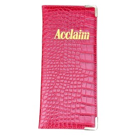Acclaim Rigid Lawn Bowls Bowling Scorecard Holder Lightly Padded Synthetic Texture Effect 23 cm x 10 cm with Spring Clip & Pen Loop (Red)