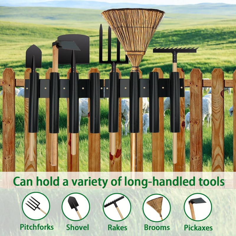 8-Tool Shovel Holder for Truck, Heavy Duty Metal Rack for