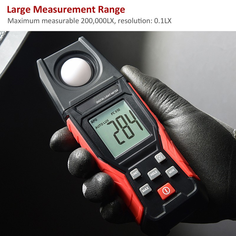 Digital Illuminometer 200000LX High Accuracy Light Meter Automatic Power Off