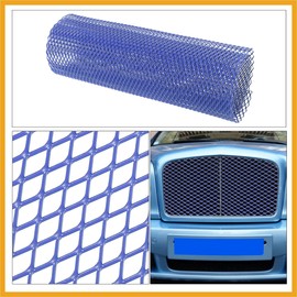 Partuto Car Grille Mesh Sheet 40x13Inch Grille Net 12x6mm Diamond Shape Blue Replacement