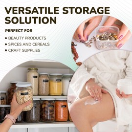 Recipientes pequeños de plástico con plomo, tarros pequeños de 5 onzas con tapas, paquete de 18, ideales como recipientes de viaje para cremas, cosméticos, sin fugas