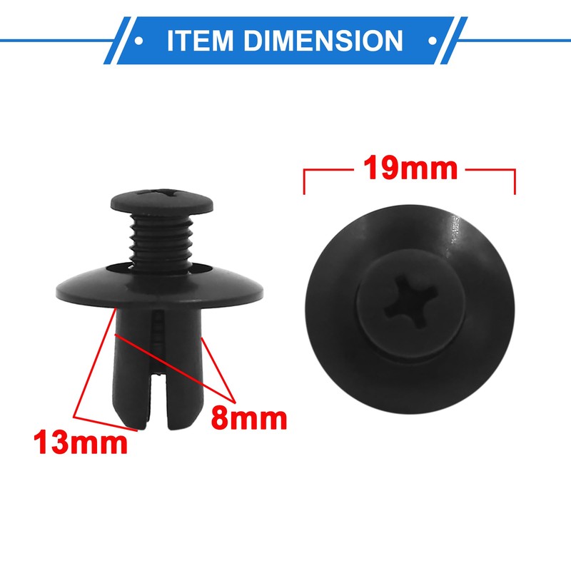 VekAuto 30 Pcs Clips Rivets Fastener, 19 x 17mm/0.75" x