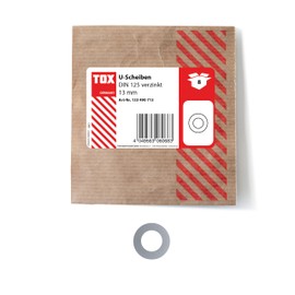 TOX 13 mm, washers, Galvanized, DIN 125, Protection Against Damage, Many Application Options, 8 Pieces in resealable and Environmentally Friendly Paper Packaging, 133490713, galvanised