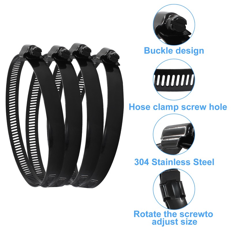 Litoexpe 4 Inch Stainless Steel Worm Gear Hose Clamp 4
