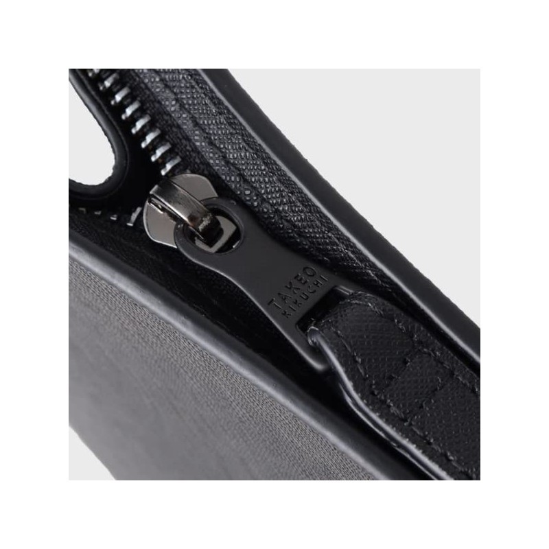 Takeokikuchi G8701070 Men's Clutch Bag, Black Leather, For Ceremonial Occasions,