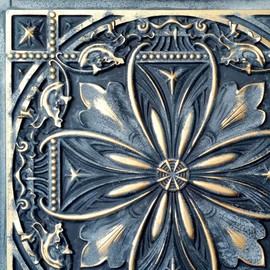 From Plain To Beautiful In Hours DCT10 Milan PVC 2' x 2' Lay-in or Glue-up Ceiling Tile (Covers / 40 sq.ft), Smoked Gold, 10 Piece