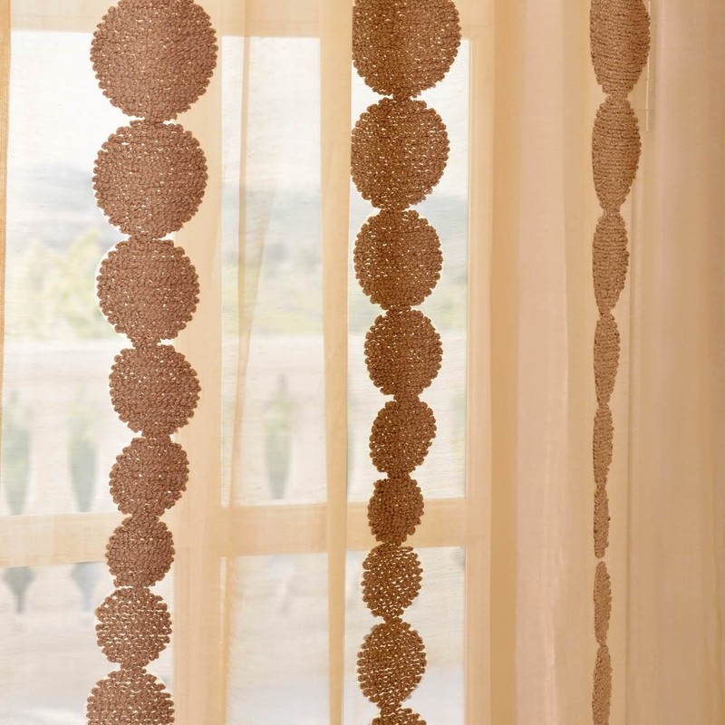 HPD Half Price Drapes SHCH-EMBOCS3595-84 Embroidered Sheer Curtain (1 Panel),