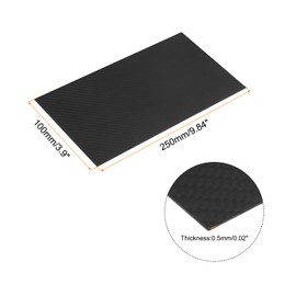sourcing map 1 Pcs Carbon Fiber Sheet 250×100×0.5mm Matte Surface Pultruded Flat Carbon Fiber Board Plate Twill Weave Panel Sheet for Kites RC Airplane