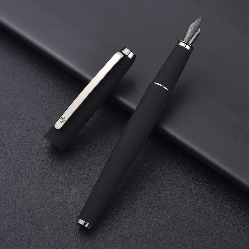 Hong Dian 517D - Pluma estilográfica, color negro mate, Punta