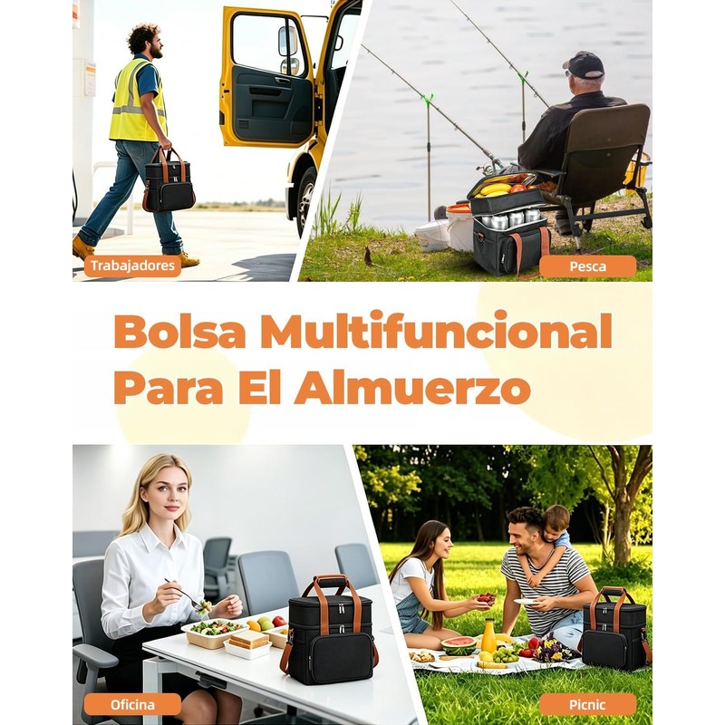 Lonchera Termica de Gran Capacidad de Doble Capa, Bolsa de
