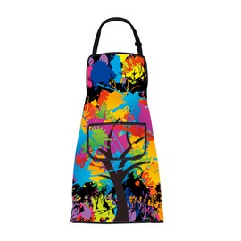 ENSIANTH Artist Painting Aprons Painter Art Aprons Gifts for Women Men Art Paint Lover Gift Painting Cooking Apron with Pockets (art tree apron)
