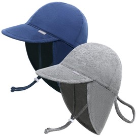 Duoyeree Baby Sun Protection Hat with Neck Flap Comfortable Summer Kids Infant Toddler Beach Hat for Boys Girls 2-5T