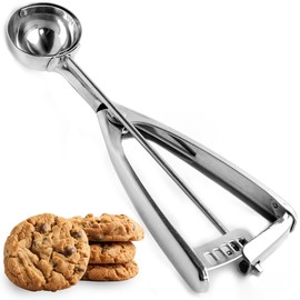 Saffron & Sage Stainless Steel Cookie Scoop - 2 Tbsp Heavy Duty Cookie Dough Scoop, Comfortable Handles with Smooth Spring Action Releases Food Easily, Multipurpose, Rust Resistant and Dishwasher Safe