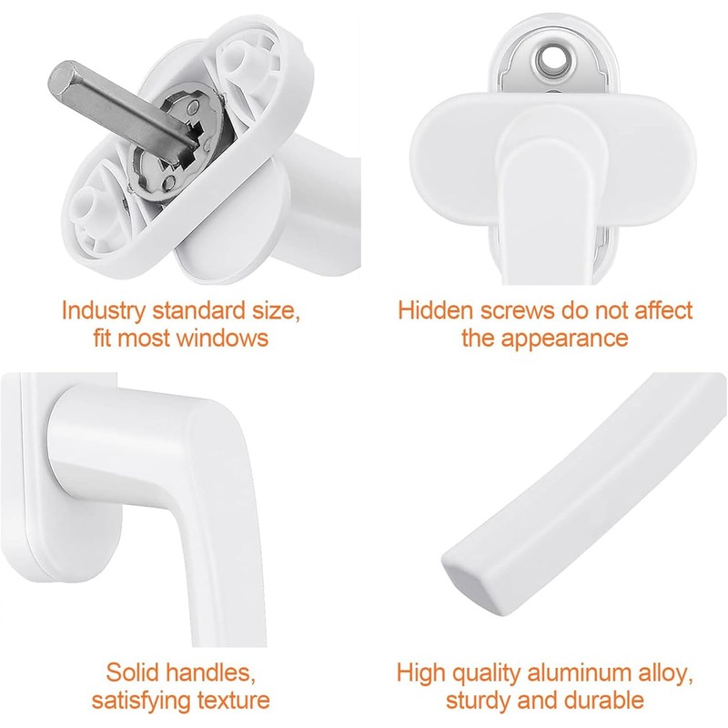 Hsthe Sea 2 x Aluminium Window Handles, Lockable Window Handle