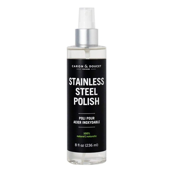 CARON & DOUCET - Stainless Steel Polish | 100% Plant Based and Non-Toxic Formulation. Concentrated formulation that does not contain any water or petrochemicals. (8oz)