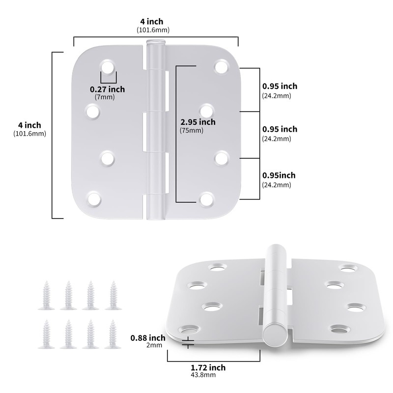 goldenwarm 24 Pack 4 inch Door Hinges, Heavy Duty Interior