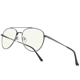 RB.Pilot - anteojos de lectura de aviador de luz azul para hombres y mujeres, marco de metal para computadora, Gray Frame Gray Bridge, Lens Widthe:54 Milimeters
