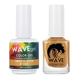 WAVEGEL Soak-Off Gel & Nail Lacquer Matching Duo Set - Simplicity Collection - #P190 Orange Glow I 0.5 Oz